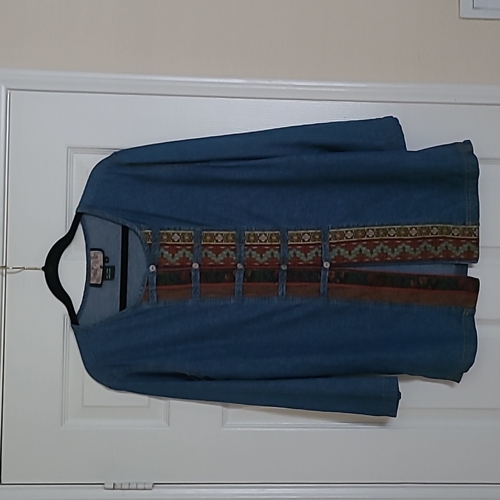Vintage Carole Little Denim Street Wear Top Size S